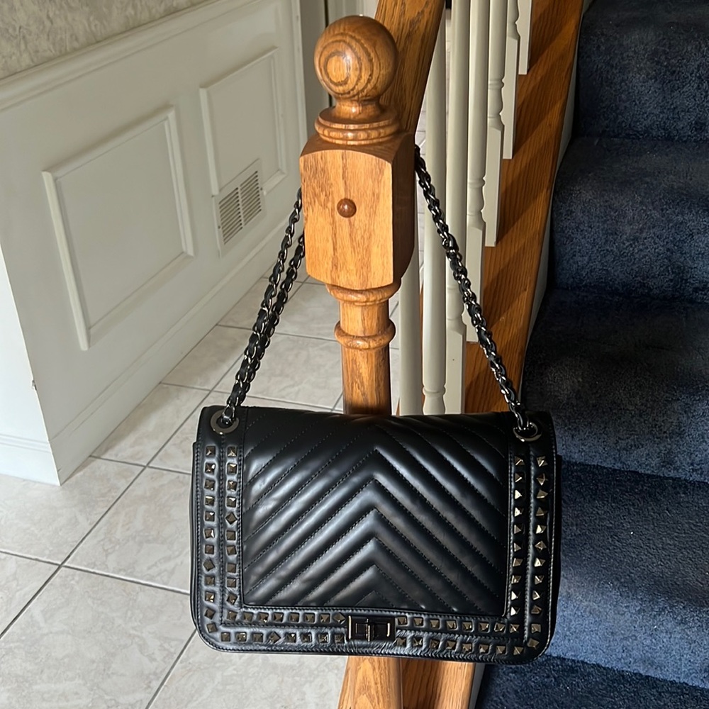 Chiara Ferretti black studded leather handbag